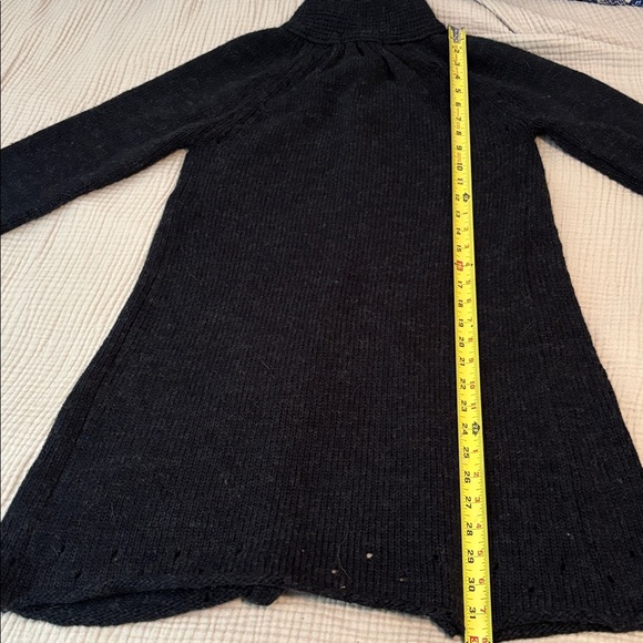 Berretti Charcoal Gray Acrylic Wool Blend Long Open Front Cardigan Size L - Picture 8 of 12